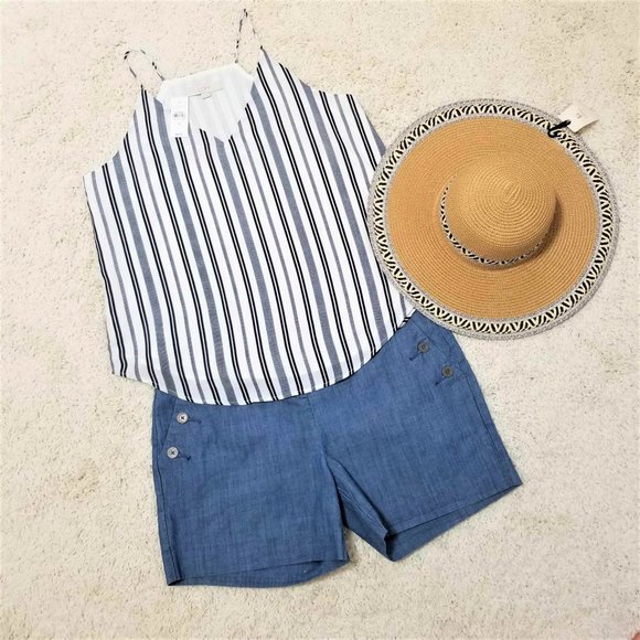 Shorts. Sailor Style, Blue Denim. Isaac Mizrahi Brand. Size 10. - Picture 2 of 8